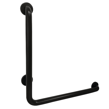 Made To Match L-Shaped Grab Bar, 27-1/16" L, 304 Stainless Steel, Matte Black GBL1224CSR0
